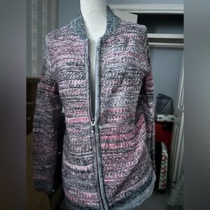 Christopher & Banks Multicolor Knit Bomber Jacket